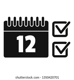 Calendar icon. Simple illustration of calendar vector icon for web design isolated on white background