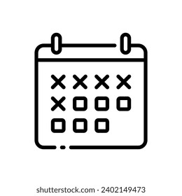 Icono de calendario con estilo de línea simple
