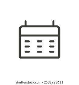 Ícone Calendário Simples contorno do logotipo do vetor