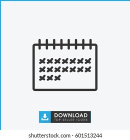 calendar icon. simple outline calendar vector icon. on white background.