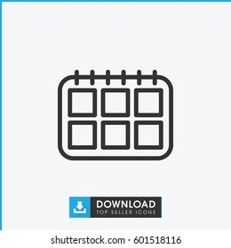 calendar icon. simple outline calendar vector icon. on white background.