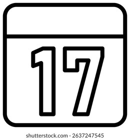 calendar icon Simple thin line stroke