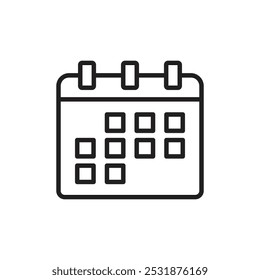 Calendar icon Simple thin outline