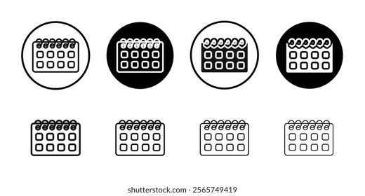 calendar icon Simple thin outline