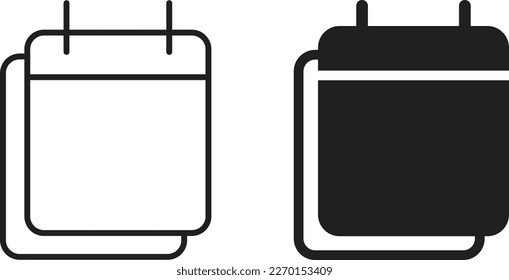 Icono de calendario línea de estilo plano simple y sólido Isolación vectorial sobre fondo blanco. Para aplicaciones, logotipo, sitios web, símbolo , UI, UX, gráfico y diseño web. EPS 10.