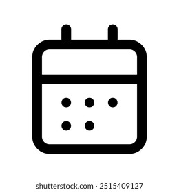 Calendar icon, simple vector design