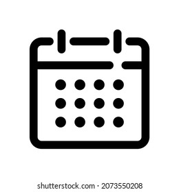 Calendar icon, simple vector line style, editable stroke