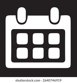 Calendar icon in simple vector style, representing dates, schedules, and events. Ideal for apps, websites, and planners. Fully editable, scalable, and easy to customize for any design.
