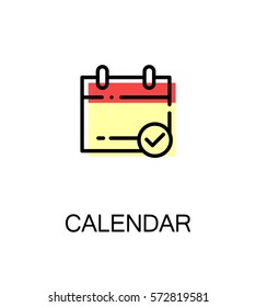 Calendar icon. Single high quality outline symbol for web design or mobile app. Thin line sign for design logo. Black outline pictogram on white background