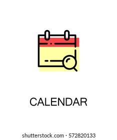 Calendar icon. Single high quality outline symbol for web design or mobile app. Thin line sign for design logo. Black outline pictogram on white background