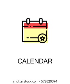 Calendar icon. Single high quality outline symbol for web design or mobile app. Thin line sign for design logo. Black outline pictogram on white background