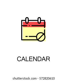 Calendar icon. Single high quality outline symbol for web design or mobile app. Thin line sign for design logo. Black outline pictogram on white background