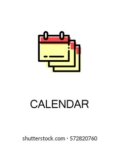 Calendar icon. Single high quality outline symbol for web design or mobile app. Thin line sign for design logo. Black outline pictogram on white background
