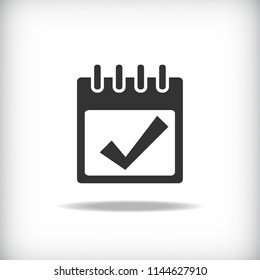 Calendar icon with soft shadow - Vector