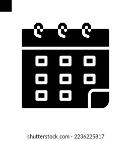 calendar icon solid style vector