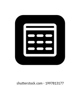 Icono de calendario con estilo cuadrado