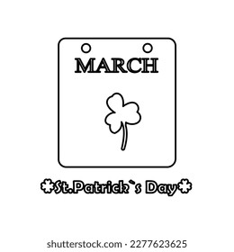 calendar icon, St. Patrick's Day on a white background, vector illustration