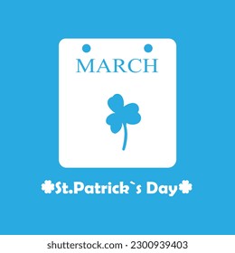 calendar icon, St. Patrick's Day on a white background, vector illustration