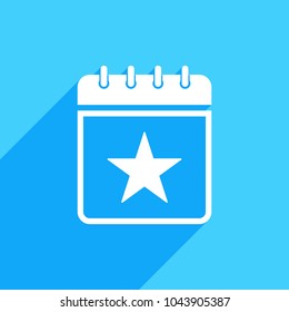 Calendar icon with star sign. Calendar icon and best, favorite, rating concept. Vector icon