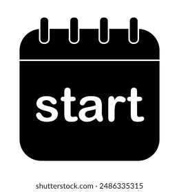 Calendar Icon with "Start" Text on White Background, Symbolizing New Beginnings and Fresh Starts.