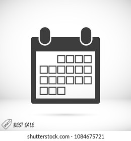 Calendar icon, stock vector illustration flat design style
