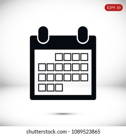 Calendar icon, stock vector illustration flat design style