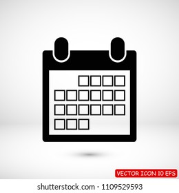 Calendar icon, stock vector illustration flat design style