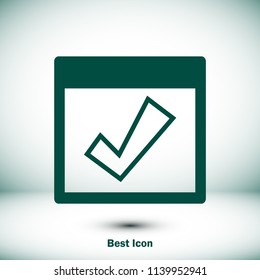 Calendar icon, stock vector illustration flat design style