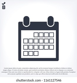 Calendar icon, stock vector illustration flat design style