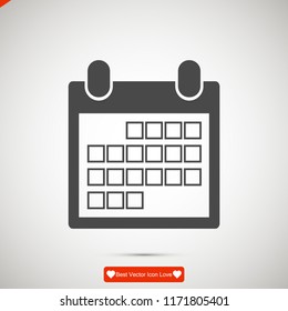 Calendar icon, stock vector illustration flat design style