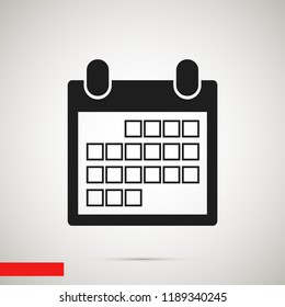 Calendar icon, stock vector illustration flat design style