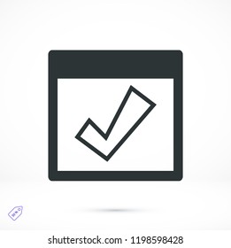 Calendar icon, stock vector illustration flat design style