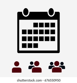 Calendar icon, stock vector illustration flat design style