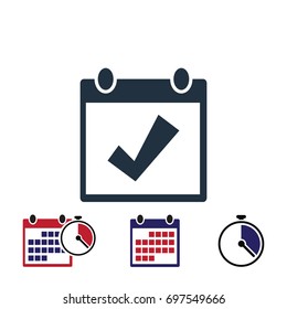 Calendar icon, stock vector illustration flat design style