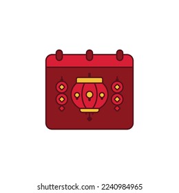 the calendar icon is suitable for your web, apk or project with a chinese new year theme