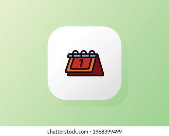 Calendar Icon in Summer Vacation Illustration Concept With Bubble Box on Gradient Background. Perfect for logo, website, presentation, application, social media, and more.
