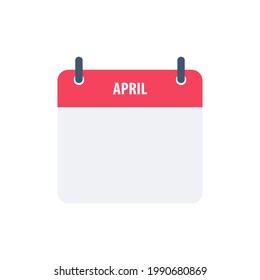 Calendar icon symbol april simple design