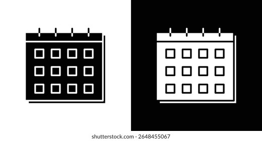 Calendar icon symbol collection. Flat vector stock illustration.