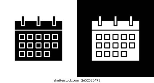 Colección de símbolo de icono de calendario. Vector plano ilustración de stock.