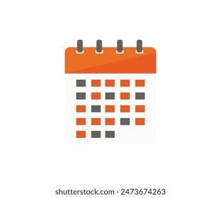 Calendar icon. Calendar symbol. Date, planner, pictogram, day, month, schedule, time event organizer vector design and illustration. 

