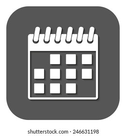 The calendar icon. Calendar symbol. Flat Vector illustration. Button
