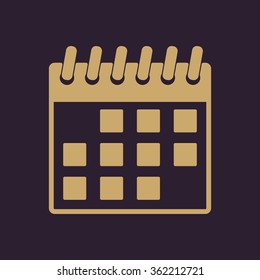 The calendar icon. Calendar symbol. Flat Vector illustration