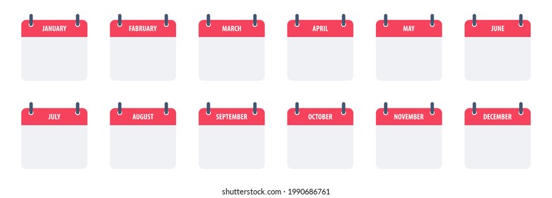 Calendar icon symbol set simple design