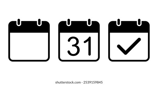 Symbolsatz für Kalender, einfaches Design