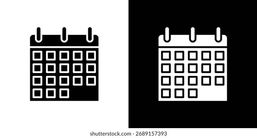 Symbol für Kalender. einfaches flaches Symbol auf leerem Hintergrund.