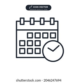 calendar icon symbol template for graphic and web design collection logo vector illustration