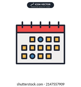calendar icon symbol template for graphic and web design collection logo vector illustration
