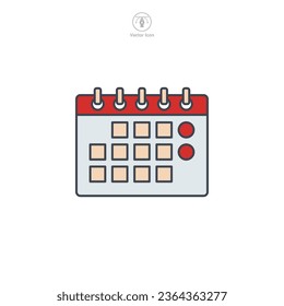 Calendar icon symbol vector illustration isolated on white background