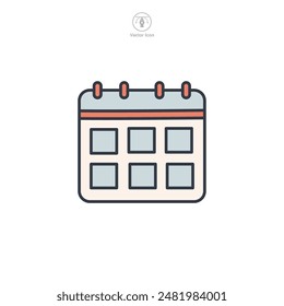 Calendar Icon symbol vector illustration isolated on white background