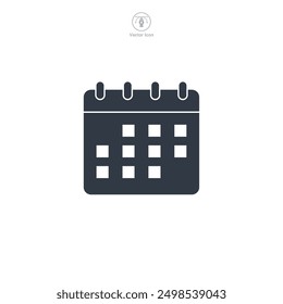 Calendar icon symbol vector illustration isolated on white background